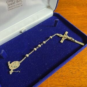 Silver Rosary Bracelet with Crucifix
